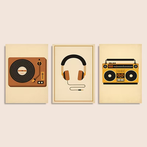 3er leinwanddruck retro - 3er,