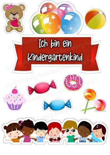 Kindergarten essbar tortenbild - kindergarten,