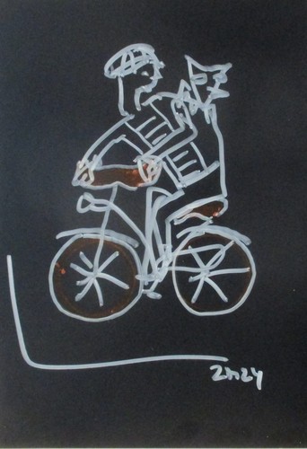 Fahrradfahrer eule karton - eule,