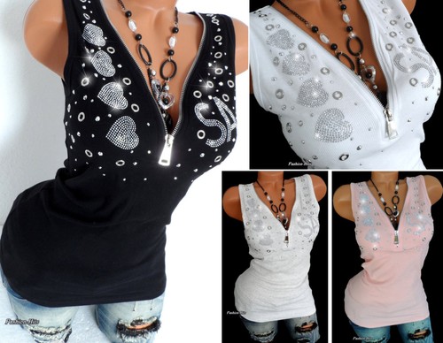 Glitzer herzchen top - glitzer,