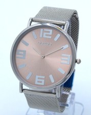 SALE flache Oozoo Design Damenuhr Milanaisearmband silver/pinkgrey Ø42mm C8840ms