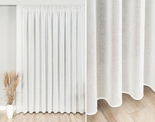 Gardine Store halbtransparente & schlichte Batist Qualität Kräuselband NACH MAß