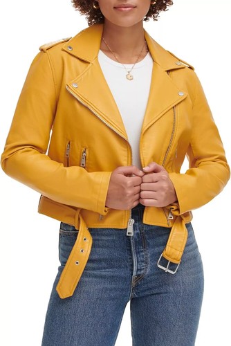 Damen reines lammleder gelb - reines,