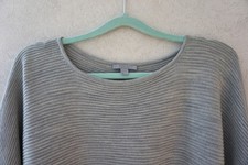 Cos Damen Strick Pullover Tunika Hängerchen Gr. M L 40 Oversize grau 100% Wolle