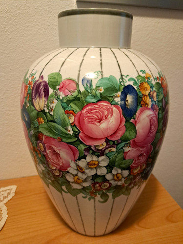 Keramik vase weiß mehrfarbig - keramik,