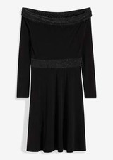 Carmen-Kleid mit Glitzereffekt