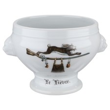 Löwenkopfterrine Le Lièbre La Bécasse Porcelaine d´Auteuil Chambord