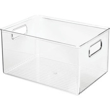 Aufbewahrungsbox Kühlschrankbox mit Griffen Kunststoff mDesign transparent