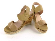 JULIET Damen Schuhe Sandaletten Gr. 39 Wedges Keilabsatz beige Kunstleder (W)