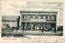 Ak Appen in Holstein, Gastwirtschaft, Radfahrer, Kutsche - 4573770