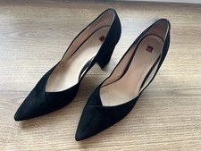 Högl Pumps Schwarz Wildleder Blockabsatz 38,5 Sehr Guter Zustand