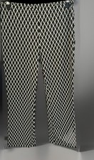 CALZEDONIA | 7/8 Hose L | Schwarz-weißes Rautenmuster | Leicht ausgestellt