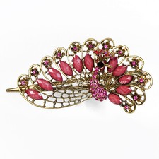 Haarspange Metall Strass Acryl Vintage-Look rot blau grün rosa lila türkis bunt 