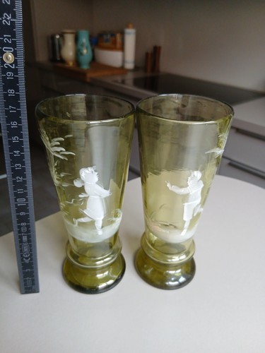 Glas mit schneemalerei - glas,