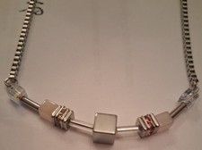 Kette Coeur de Lion,Silberfarbend,Würfel Mehrfarbig,Länge 40cm