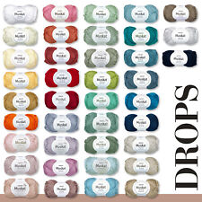 Drops 5x 50 g Muskat Baumwolle Stricken Häkeln Wolle Garn mercerisiert 39 Farben