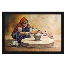 Rajasthan Dorf Damen Rahmen