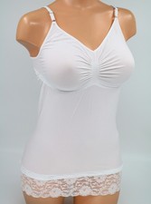 ♥Schlankstütz Leichttop Spaghetti-V-TOP Gr. XXXL 54/56 weiß *breite Spitze* SK1♥