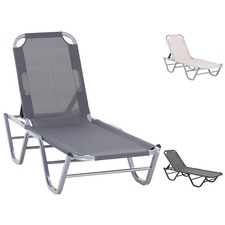 Sonnenliege Strandliege 5-Stufige Gartenliege Relaxliege Alu Texteline