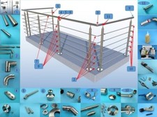 Edelstahl Balkon Terrasse Treppen Geländer Bausatz Bodenmontage Stabgeländer V2A