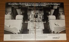 Seltene Werbung SWISSAIR - Flugzeug Cockpit 1983