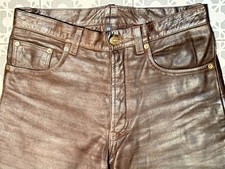 MODEKA Roadwear 59 Lederjeans Motorradhose braun W32 L32 Büffelleder 501 Stil