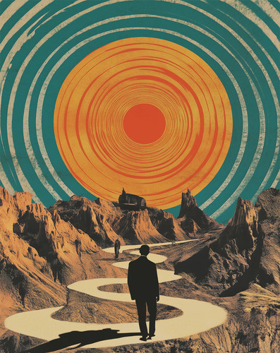 Poster desert journey - -, retro