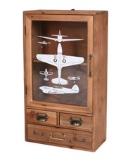 Hängeschrank Retro Küchenvitrine Vitrinenschrank Holzvitrine Wandschrank Antik