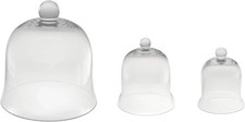3er Set Glasglocke Glashaube für Kuchen, Käse Universal Glocke, Kuchenglocke