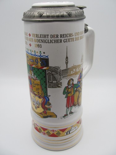 Bierkrug mit zinndeckel - bierkrug,