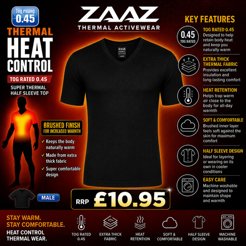 Herren schwarz thermo shirt - herren,