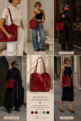 Italien echtleder shopper - echtleder,