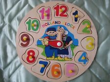 Einlegepuzzle Zahlen Uhr  Holzpuzzle aus Massivholz ideal für Kinder Holzpuzzle