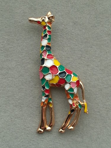 Giraffen brosche gold - giraffen,