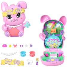 Polly Pocket Teeparty-Häschen Schatulle - Spiel-Set mit Mini-Puppe + Hase JCR40