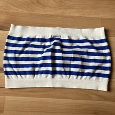 Seamless Bandeau Top weiß-blau gestreift
