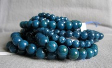 Armband aus Apatit grünblau Kugeln Ø ~ 6 + 8 mm / ~ 15-22cm Weite - elastisch