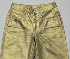 Closed Pedal Pusher Metallic Gold  Gr it 46 / dt 40 Glanz Jeans Hose 7718
