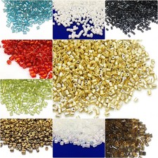 Glasperlen Rocailles Perlen 2mm 20 Farben Röhrenperlen Set 400g Stiftperlen Tube