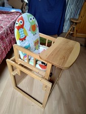 Geuther Kinder-Kombi-Hochstuhl Tisch und Stuhl, gebraucht gepflegt Eulendekor