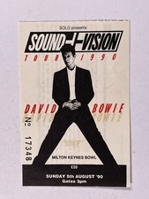 David Bowie Konzert Ticket Milton Keynes Schale Sound & Vision Tour Aug 5th 1990