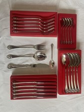 NEU! Robbe & Berling Menübesteck Rosenmuster 6 Personen 24 Teile 150g Versilbert