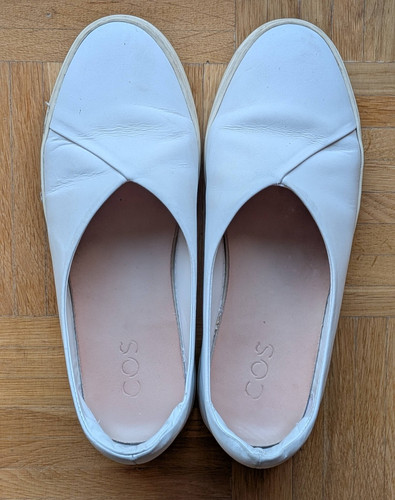 Cos leder slipper weiß slip - leder,