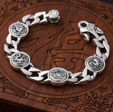 I07 Armband Silber 925 Feng Shui Drache Phönix Tiger Schildkröte Yin-Yang