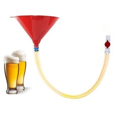 Roter Bierbong-Trichter mit Ventilen für Bar-Bier-Trinkspiele,Flaschenöffner NEU