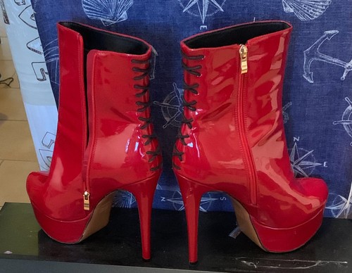 Sexy plateau ankle boots rot - plateau,