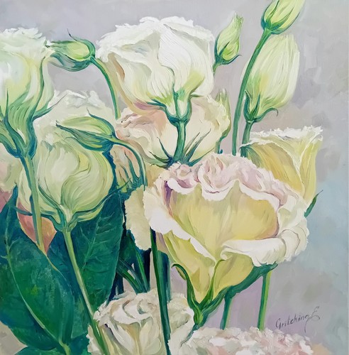 ölgemälde blumen rosen - –,