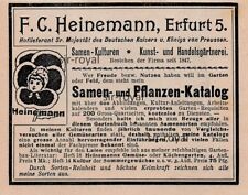 Samen & Pflanzen-Katalog - Heinemann Erfurt - 1905 - Werbung ~11x8cm -