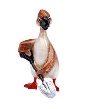 Deko Gans mit Spaten Ente