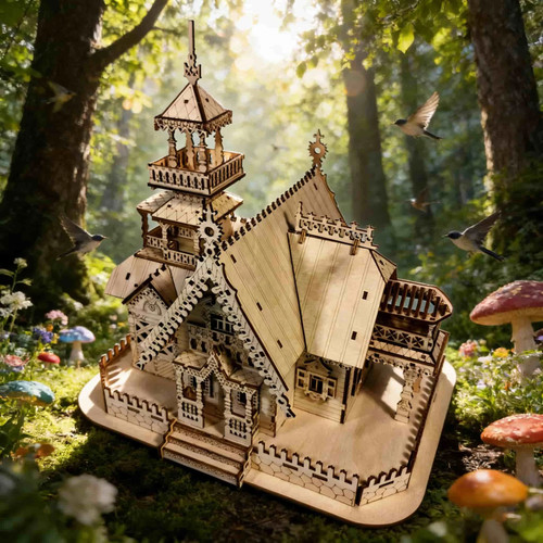Holzpuzzle landhaus cottage - 3d,